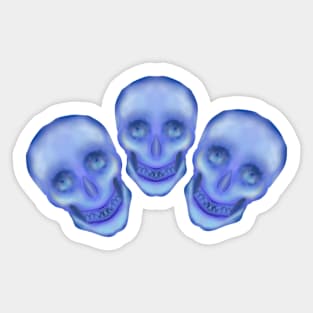 Triplet halloween spooky skull look at your eyes Sticker